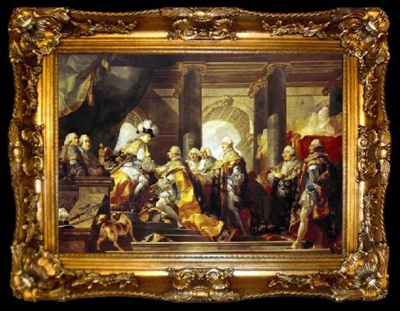 framed  Gabriel-Francois Doyen Louis XVI recoit a Reims les hommages des chevaliers du, ta009-2